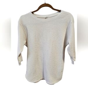 UNIQLO 3/4 sleeve waffleknit t-shirt